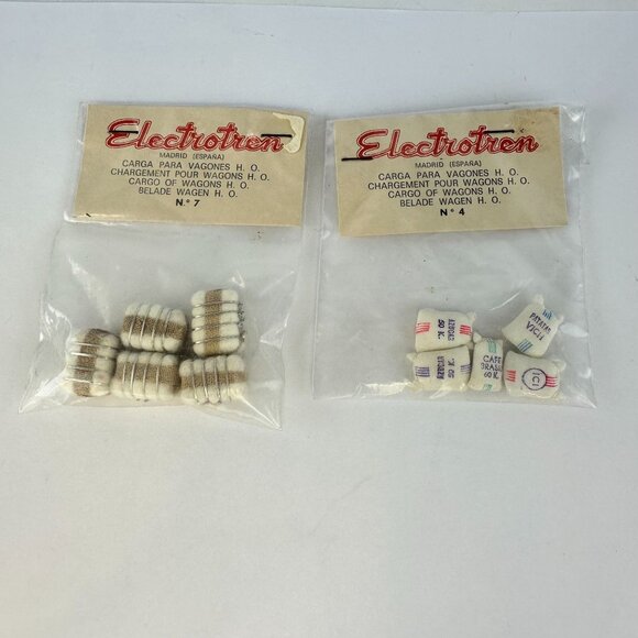 Electrotren HO Scale Train Cargo Loads Cotton Bales Coffee Sacks Accessories - Picture 1 of 3